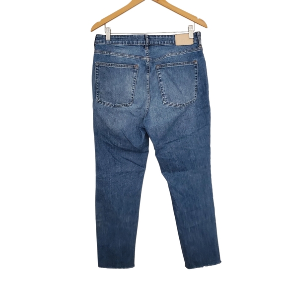 Everlane Distresses Crop Blue Denim Jeans Womens Size 31 - Picture 2 of 11